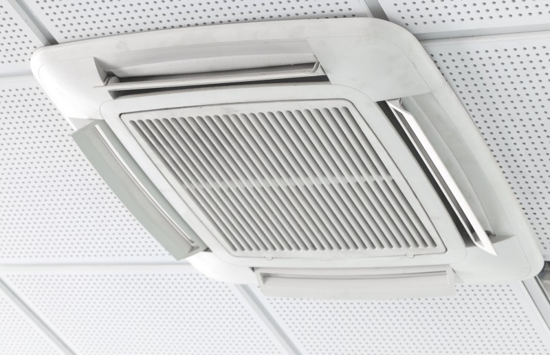 Ducted air conditioning vent in commercial office.