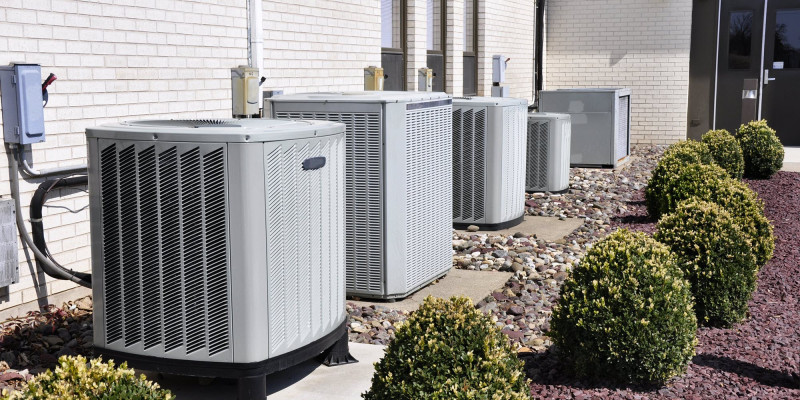 Commercial air conditioners attached to office building in Western Australia.